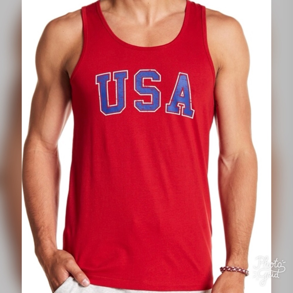 Alternative Men’s USA Red Muscle Tank Top